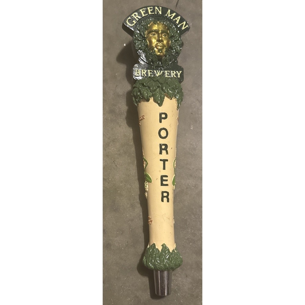 Green Man Brewing Porter Beer Tap Handle Figural Beer Tap Handle